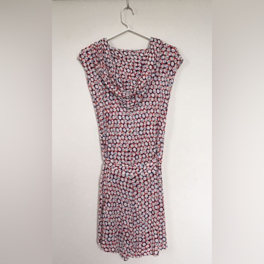 $398 Diane Von Furstenberg Sleeveless Hooded Romper in Dot Print - Picture 5 of 13